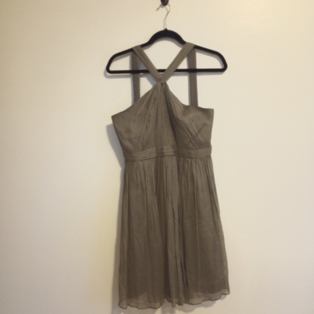 J.Crew Womens Gray Sinclair Cocktail Bridesmaid Mob Dress Formal Sleeveless silk